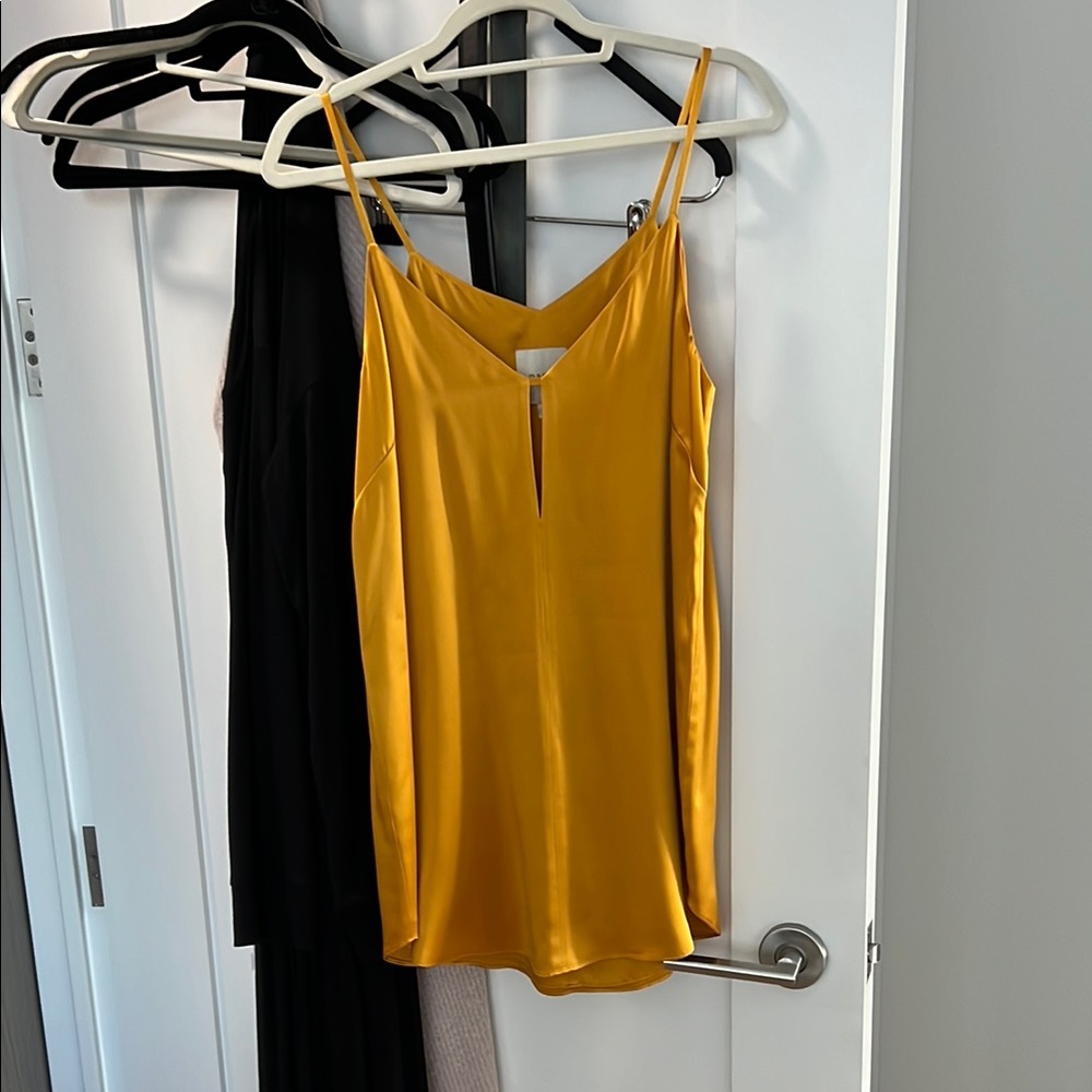 Mason silk golden yellow mini dress
